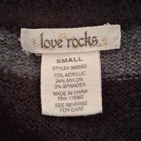 Love Rocks Cowl Neck Striped Short Sleeve Knit Sweater Dress - Picture 3 of 4